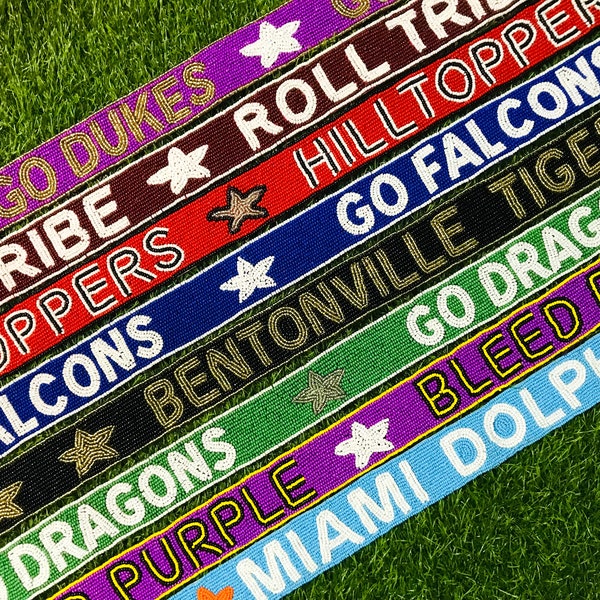 Beaded Purse Strap, Gameday Clear Bag Strap, Crossbody Strap, Guitar Strap, Stadium Purse Strap, College Games Purse Strap, Gift For Her.