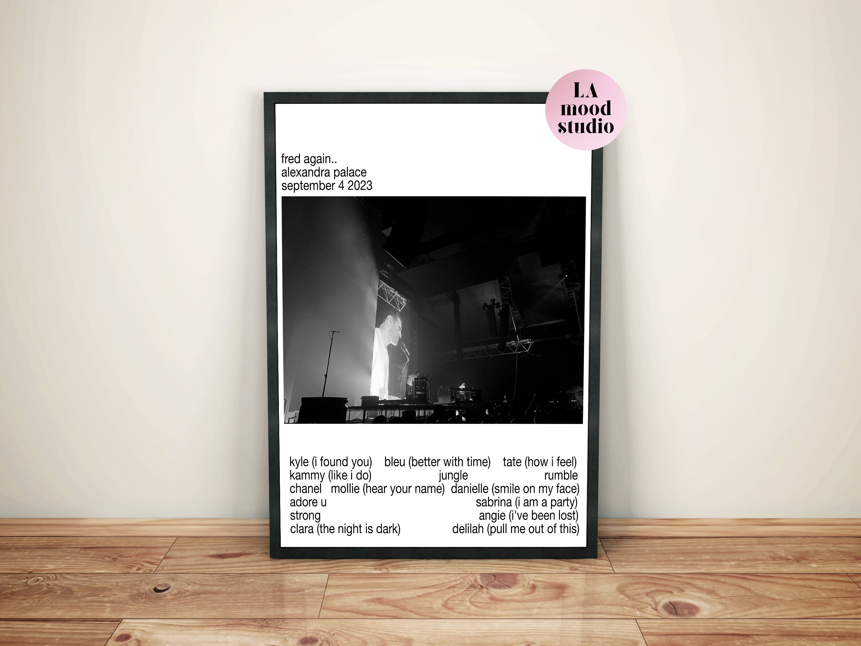 Fred Again.. Alexandra Palace Setlist Poster Ally Pally Delilah I Found