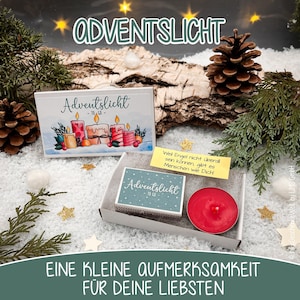Advent light to go - Advent candle, Christmas gift, souvenir, Christmas, Secret Santa gift, Advent fire, tea light, personalized