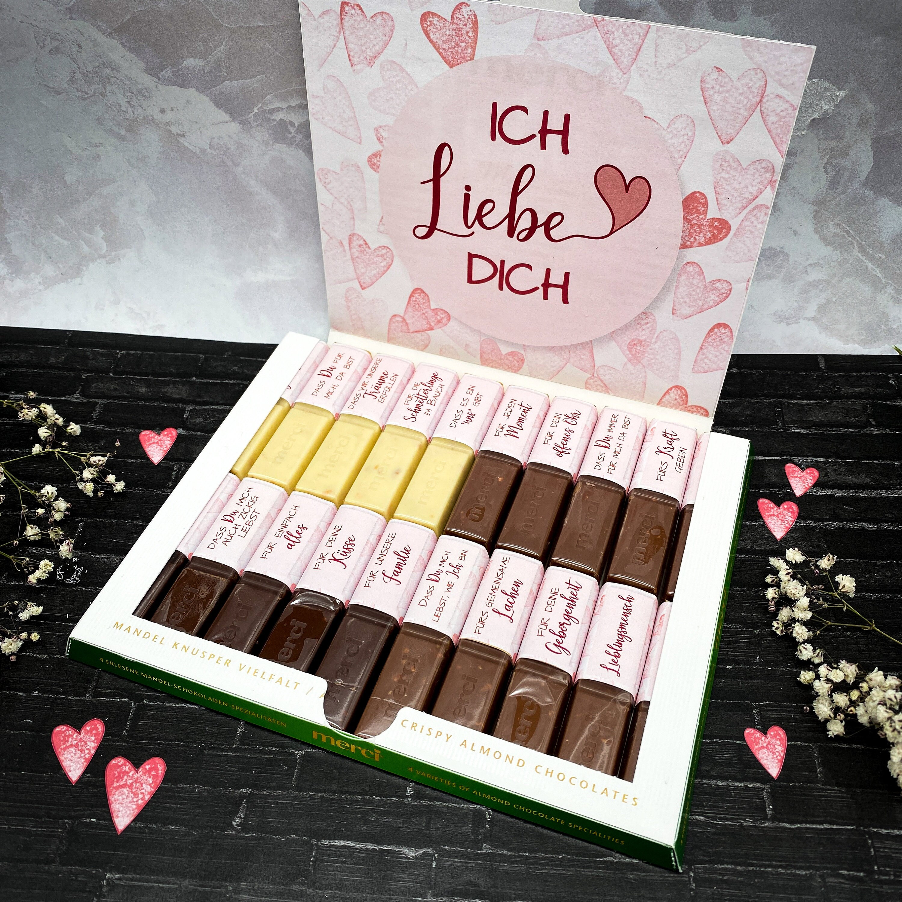 Merci Banderolen zum Download, Merci Geschenkbox, persönliches Geschenk