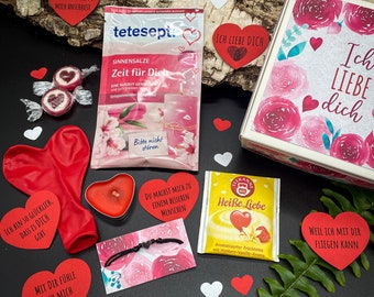 Valentinstag Geschenkbox Freundin oder Freund, Geburtstag, Romantisches Geschenk für Partner oder Partnerin