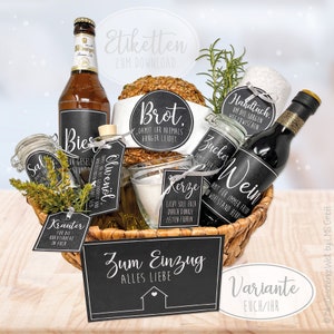 Housewarming gift, gift for moving, bread and salt, topping out ceremony, inauguration of new home, labels, EUCH XXL set, PDF for DOWNLOAD image 1