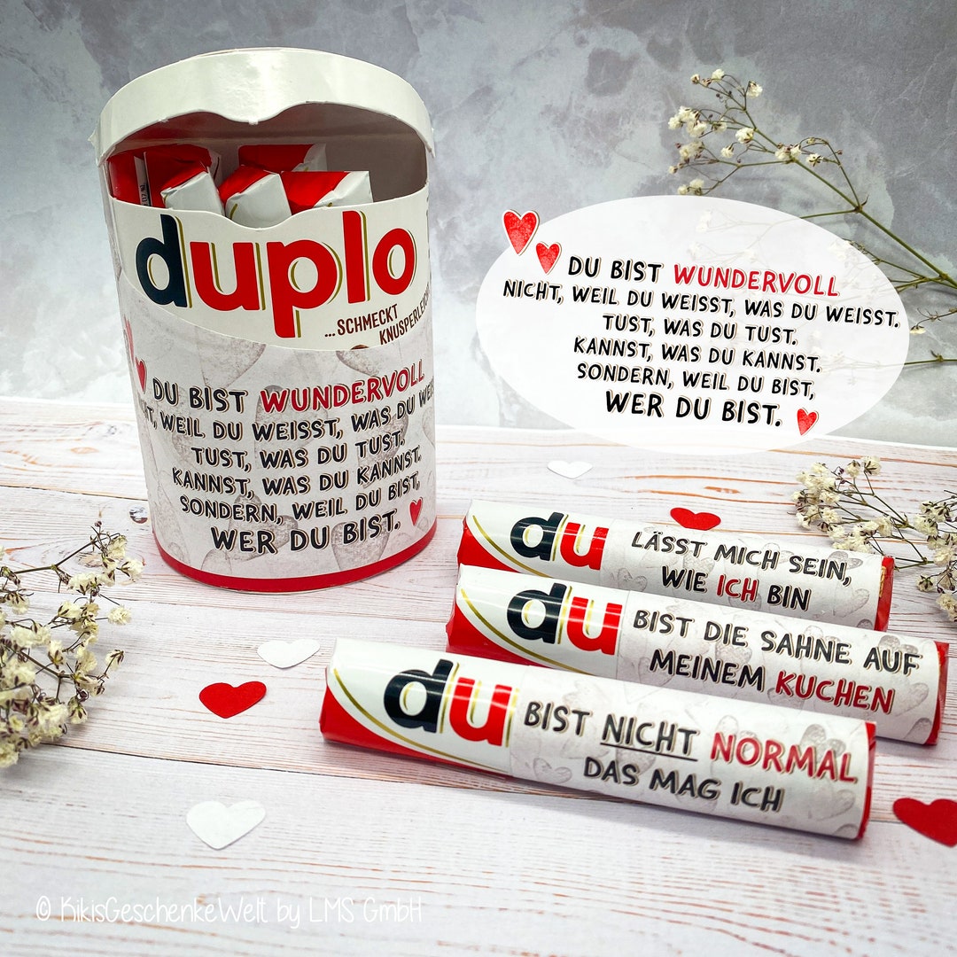 Duplo Banderolen zum Download, Duplo Geschenkbox, persönliches Geschenk