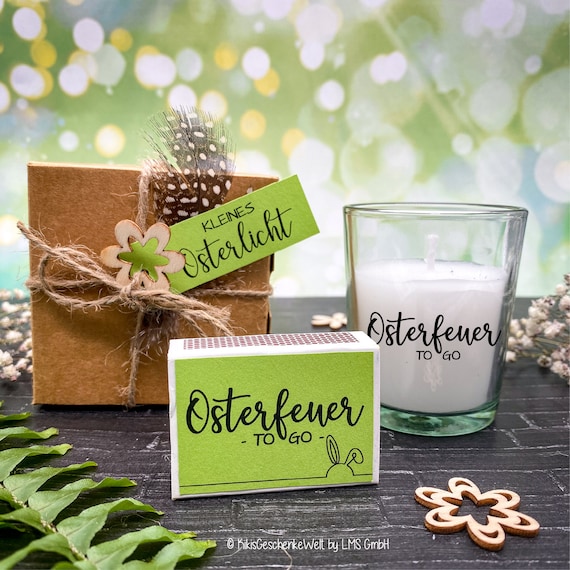 Osterfeuer to go - Kerze mit Schriftzug - Ostergeschenk, Mitbringsel, Ostern, Gastgeschenk, Osterfeuer, Osterdeko *BLITZVERSAND*