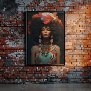 Vibrant African Woman Art Print: Afrocentric Home Decor (Digital Download