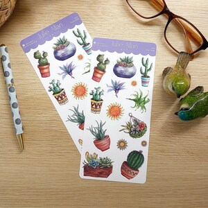 Kaktus Garten Aquarell Vinyl-Aufkleber | botanische | Planer Dekor | Einklebeband | Journaling | dekorativ | papierbasteln | Sukkulenten