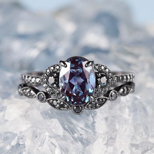 Black gold alexandrite ring best sale