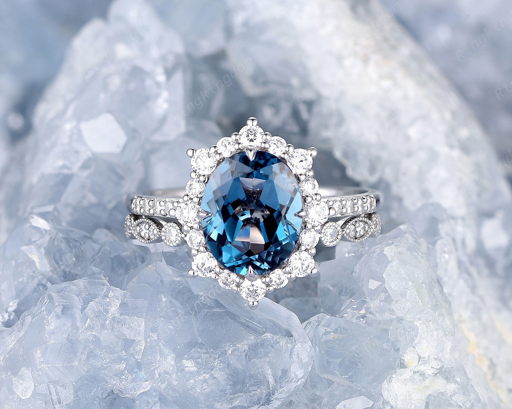 Jubilee London Blue Topaz and Diamond Cocktail Ring - Brilliant Earth