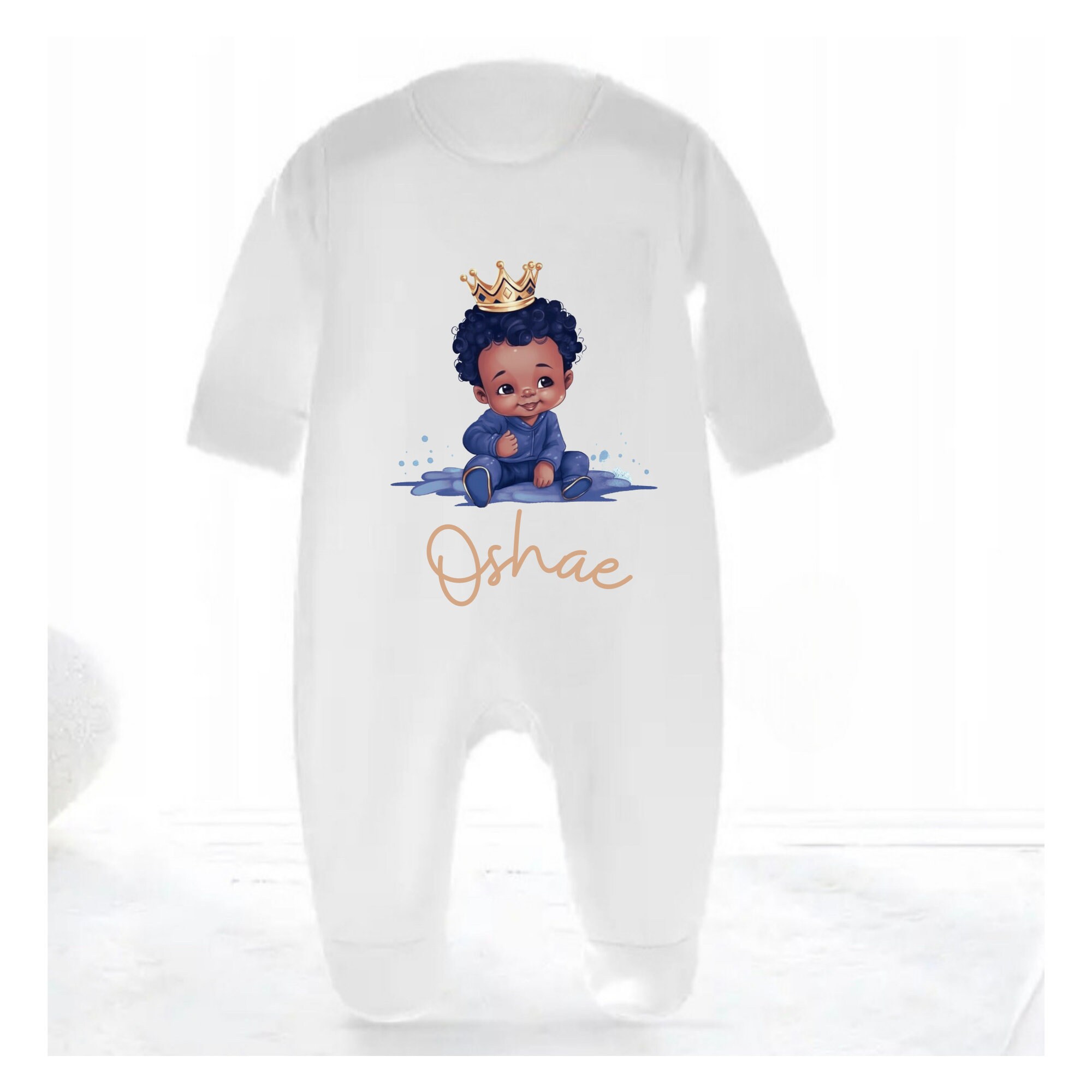 Personalised Black Boys Top Black Baby Bib and Babygrow, Black Baby Art ...