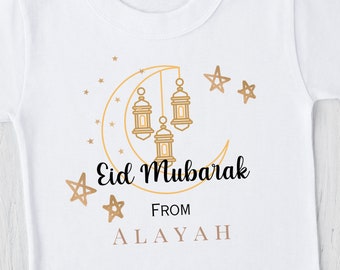 Kids Eid Mubarak Ramadan Personalised Eid Top  Ramadan, Ramzan, Eid kids Gifts, Islamic Baby gifts , Boys Girls Eid Mubarak Ramzan Eid .