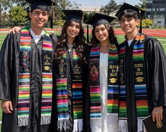 Mexikanische Abschluss-Stola-Klasse von 2026, kundenspezifische Serape-Grad-Schärpe, graduiertes Latein-Geschenk, personalisierte spanische erste Gen-Senior-Banner