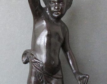 Bronzen putto kandelaar