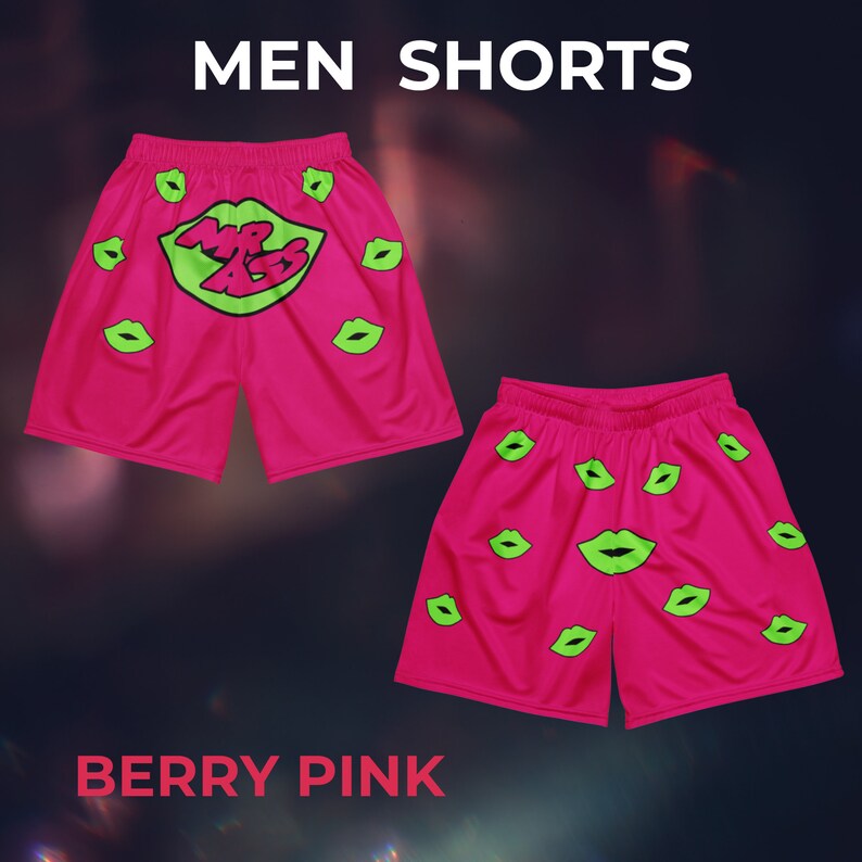 Womens Billy Gunn, Mr.ass Athletic Shorts, Pink Berry Sports Shorts