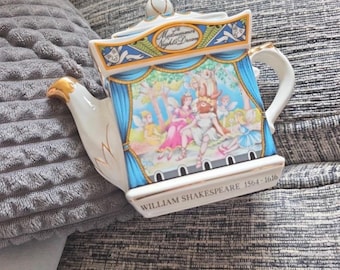 Bule de chá Sadler Staffordshire: Colecionável de "Sonho de uma Noite de Verão" de Shakespeare