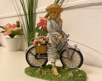 Estatueta Passeio de Bicicleta, Coleção Leonardo, por Christine Haworth, 13 cm
