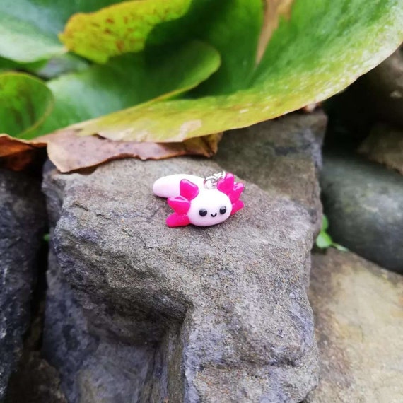 Cute Kawaii Miniature Axolotl Charm Polymer Clay Jewlery, Gifts, Charms 