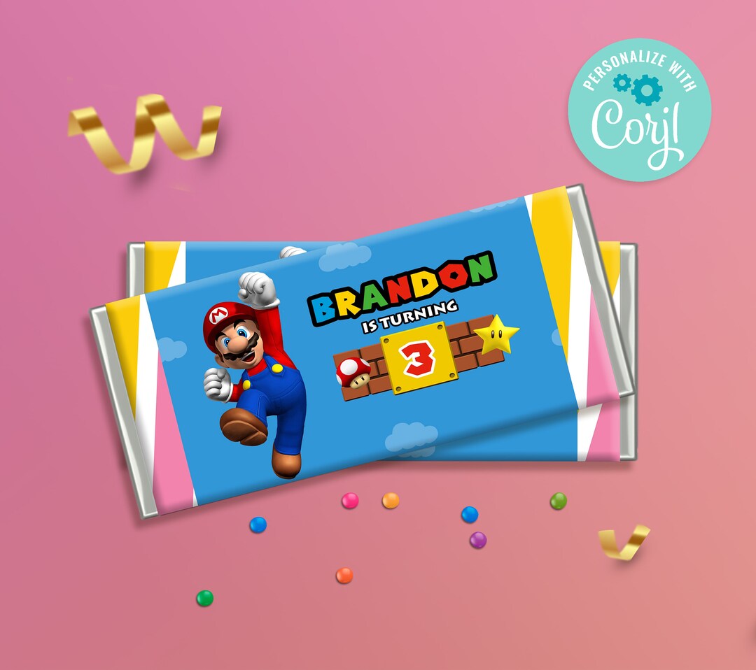 Super Mario Candy Wrapper Super Mario Chocolate Wrapper - Etsy New Zealand