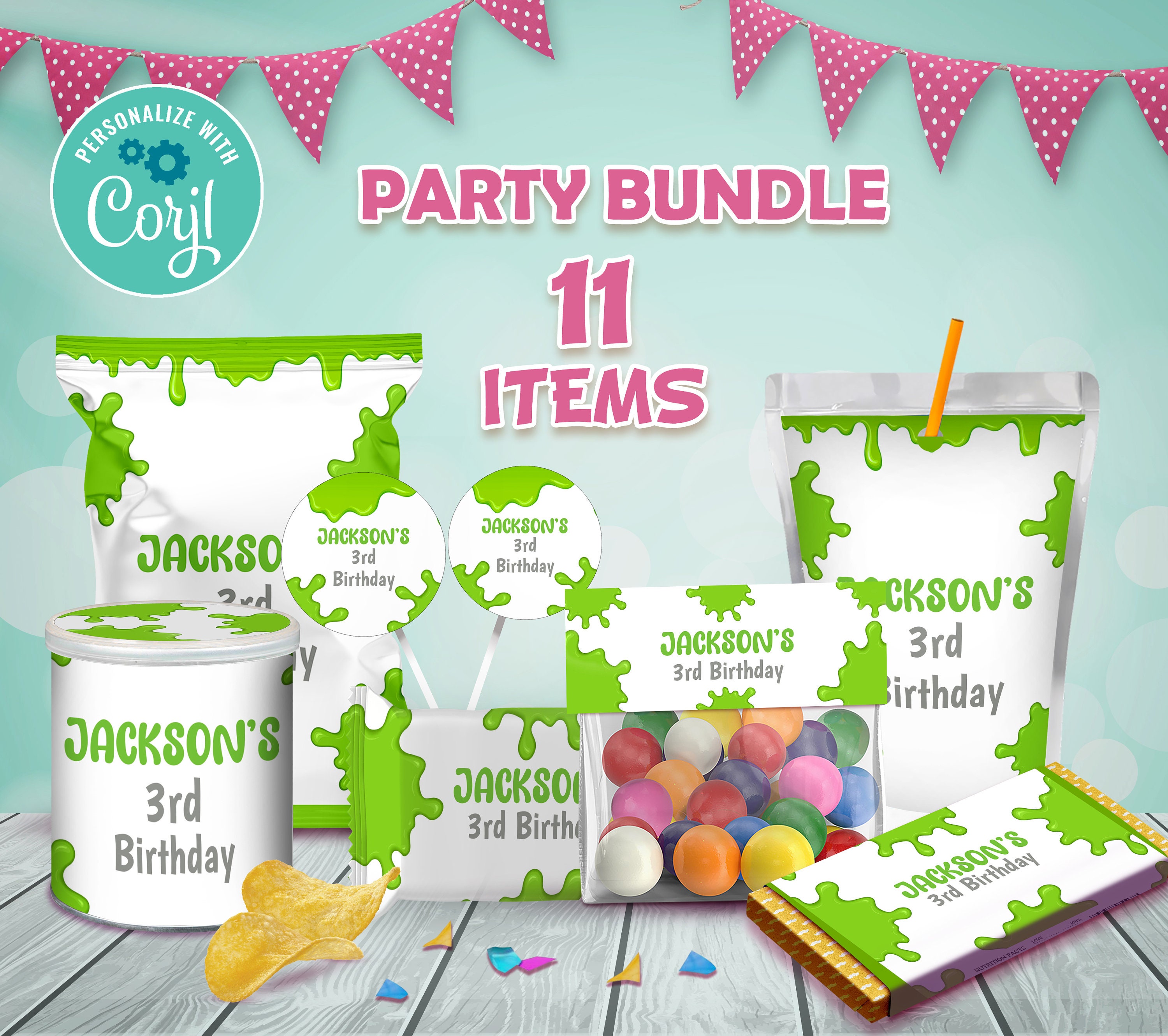 Slime Printables Slime Decorations Slime Birthday Party - Etsy