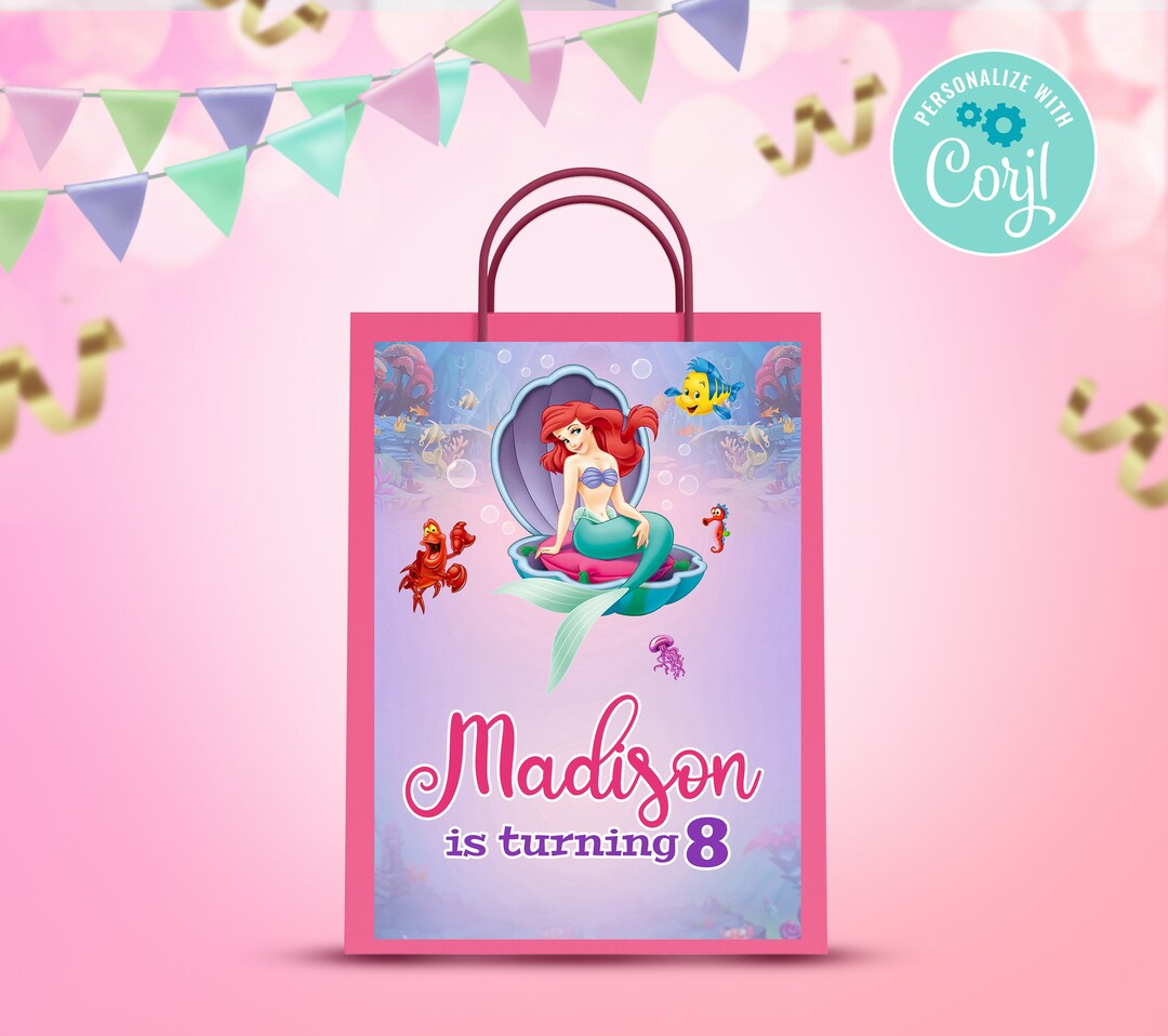 Mermaid Gift Bag Labels Mermaid Birthday Gift Bag Labels Etsy