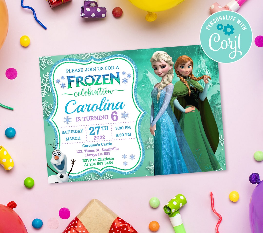 Frozen Invitation Frozen Birthday Card Printable Invitation - Etsy