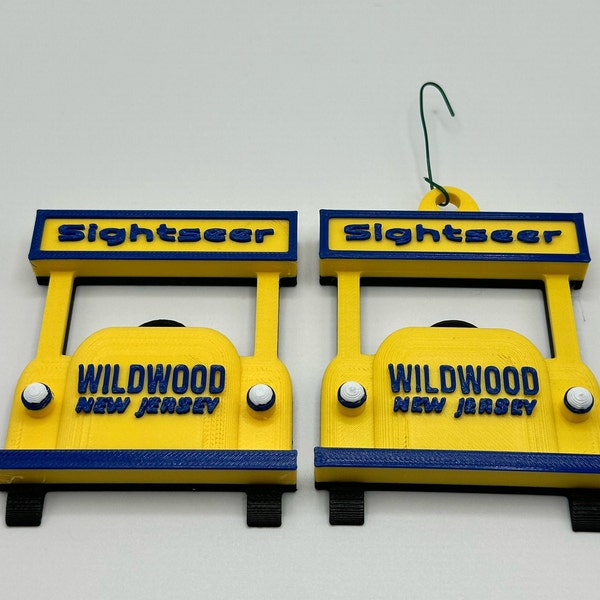 Wildwood Boardwalk Tram Car Magnet and Ornament Combo - Jersey Shore Handmade Gift Set (Also available individually!)