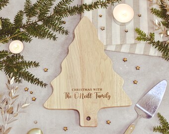 Personalised Christmas Tree Serving Board | Christmas Chopping Board | Wooden Cheese Board | Christmas Cheese Board