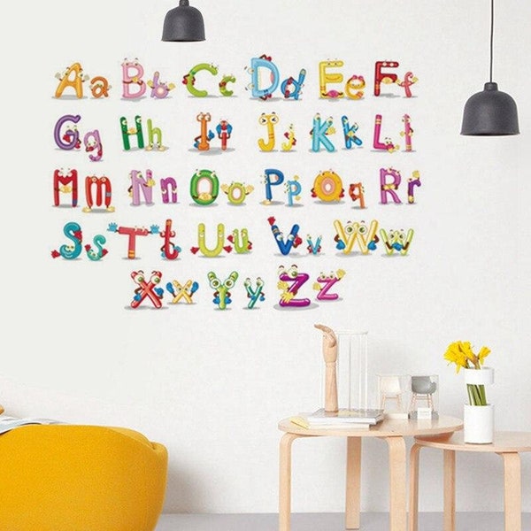 Autocollant mural alphabet Etsy France