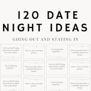 120 datumkaarten voor koppels | Ideekaarten voor een date night | Paarkaarten | Date Night-pot | Jubileumcadeau | Paar cadeau