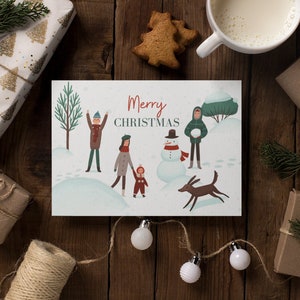 Snowy Christmas Card: Printable Holiday Greeting (Digital Download)