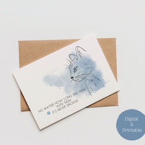 Carte de sympathie pour animaux de compagnie Carte de condoléances imprimable pour animaux de compagnie Carte de sympathie pour chat Perte d'animal de compagnie Perte de chat Aquarelle Carte de perte d'animal de compagnie Carte de sympathie numérique