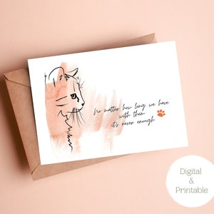 Carte de sympathie pour animal de compagnie imprimable, carte de condoléances pour animal de compagnie, sympathie pour animal de compagnie, carte de sympathie, perte d'un animal de compagnie, perte d'un chat, carte aquarelle pour animal de compagnie, téléchargement immédiat