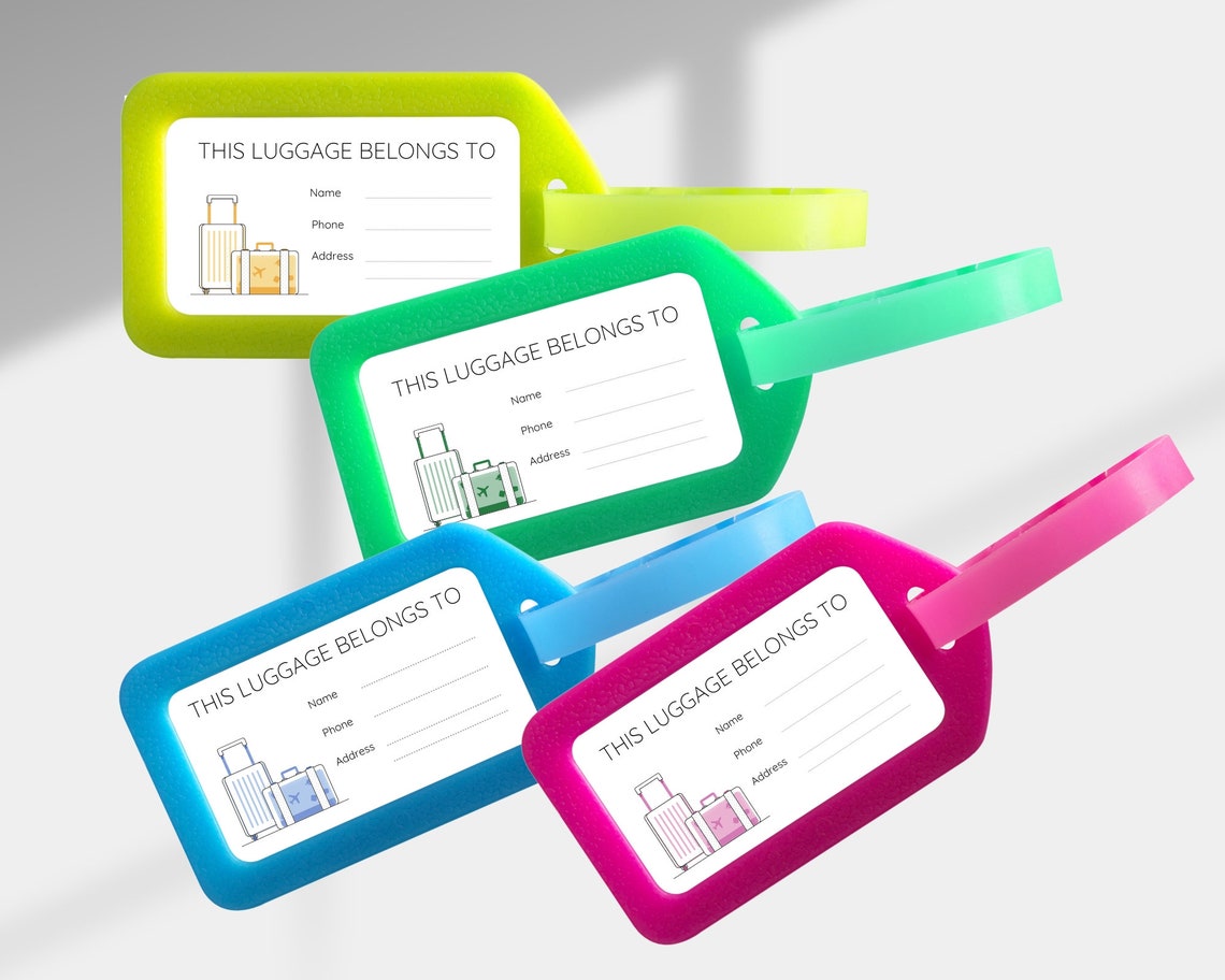 Printable Luggage Tag Insert Digital Download Travel Tag Insert Digital