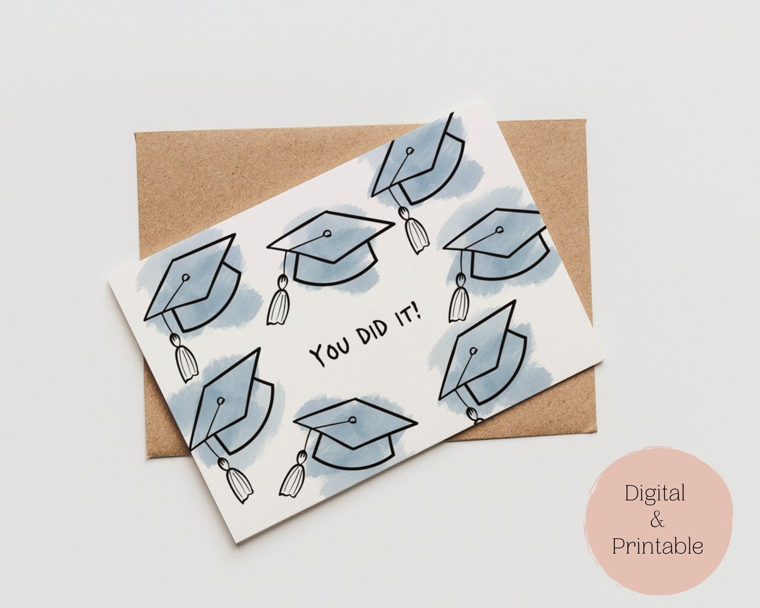 Printable Graduation Card Digital Congratulations Card Folding Printable Graduation Card Digital Congratulations Card Folding