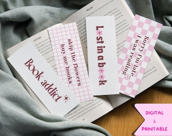 Marcapáginas para amantes de los libros / Frases divertidas sobre lectura (Descarga digital)