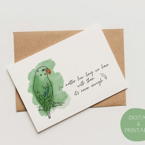 Canary Winged Bee Beileid Karte Beileid Karte Beileid Karte Verlust von Vogel Trauer Vogel Aquarell Trauer Karte Download