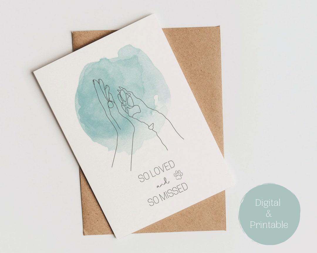 Pet Sympathy Card Printable,pet Condolence Card,pet Sympathy, Sympathy ...