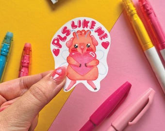 Fee Meerschweinchen Sticker: Kawaii Tier Kunst, Wasserflasche Aufkleber