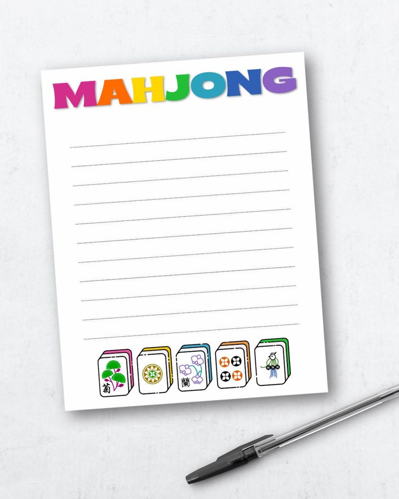 Mahjong Notepads, Things to Do After Mahjong, Mahjong Stationary and ...