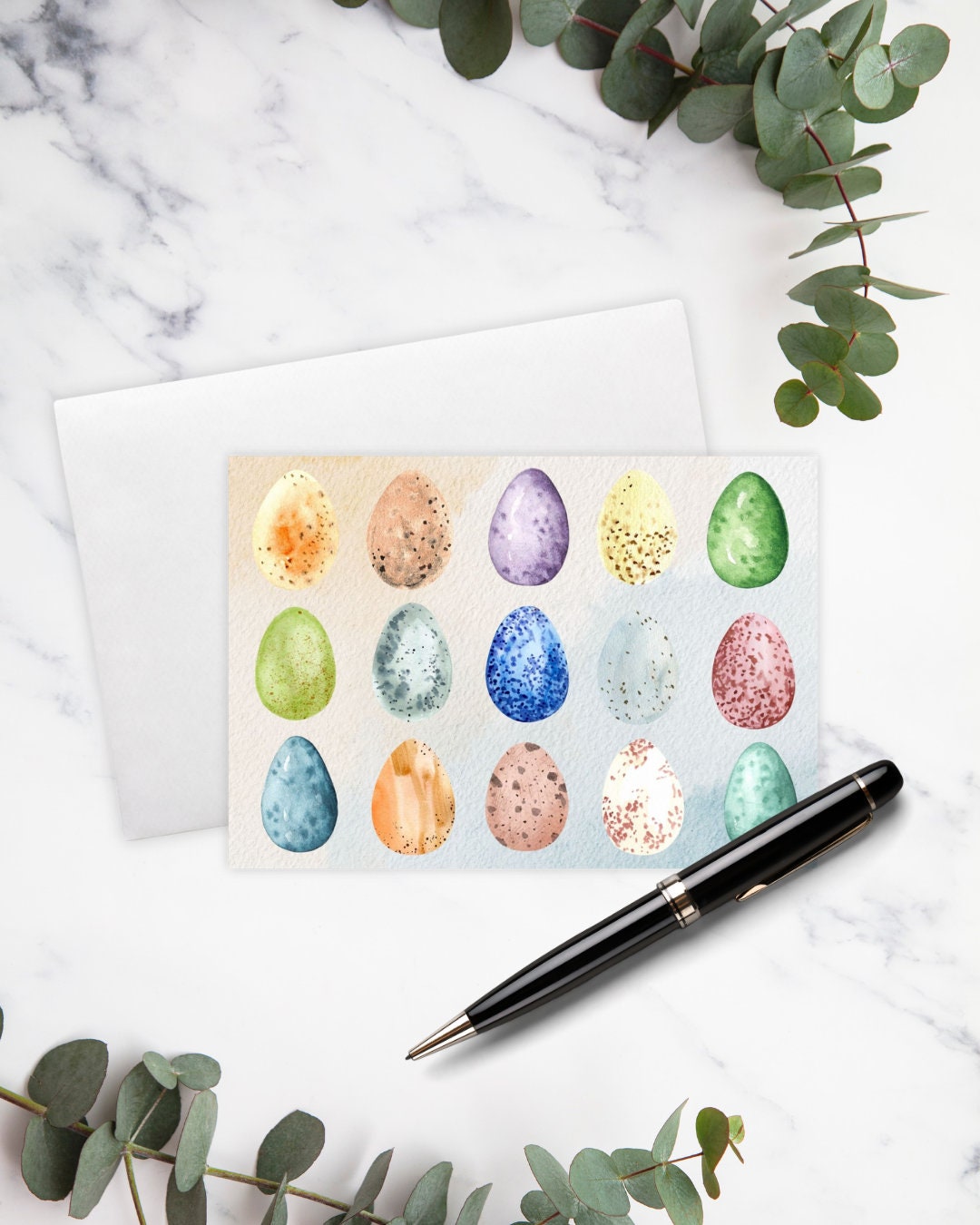 Easter Note Cards (set of 8), 8 Unique Designs, Easter Cards, Flat Note ...