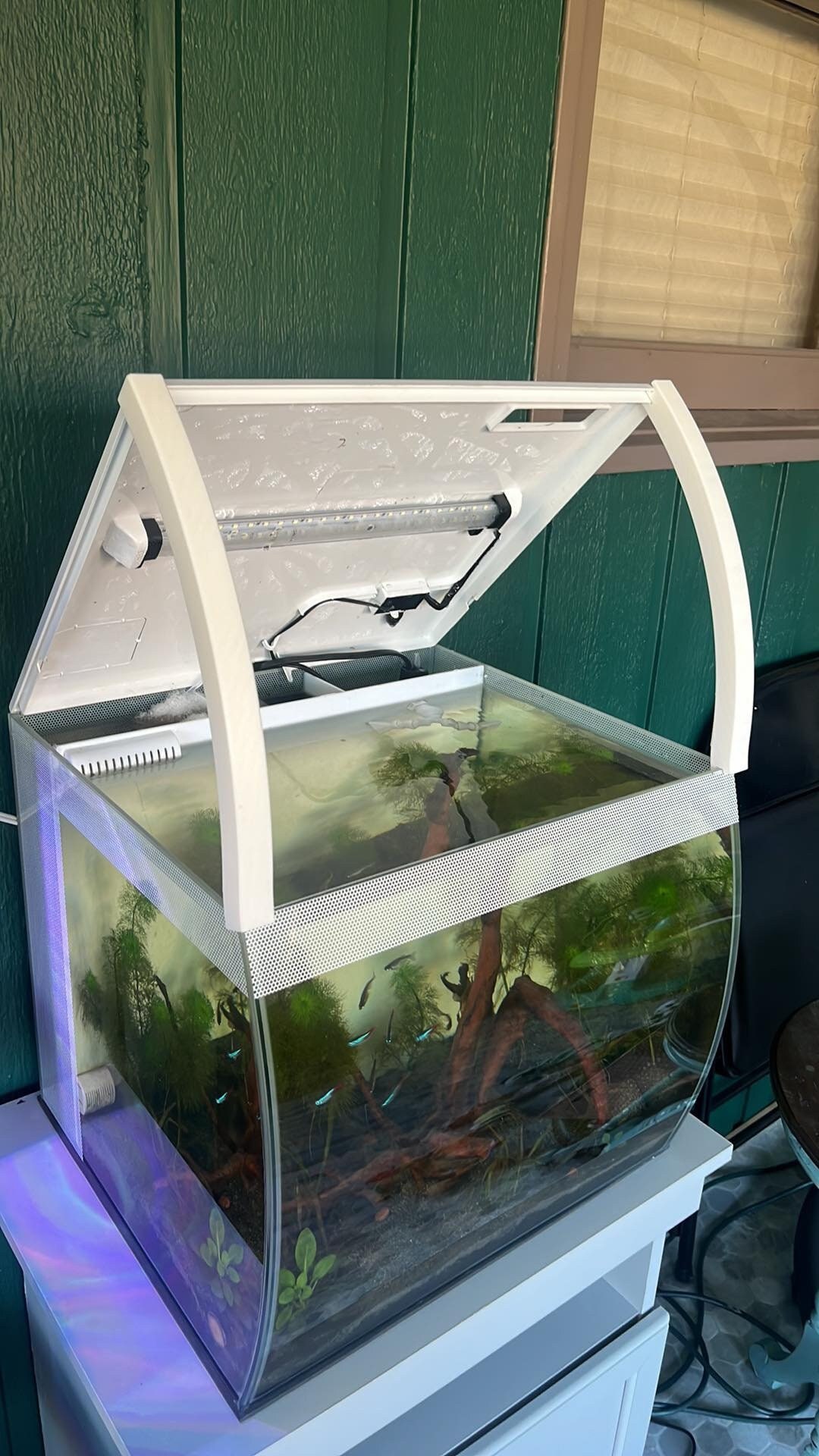 Clear Lid for Fluval Flex, Fits 9 Gal. 15 Gal. 32.5 Gal Tanks, Hinged Lid.  Fish Tank Lids by Tank Topz, FREE SHIPPING 
