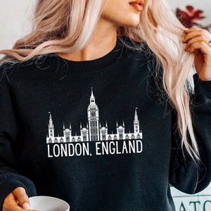 London Sweatshirt, UK Crewneck, England Sweatshirt, Traveler Gift Men, Premium, Cotton Pullover, Oversized Long Sleeve, Unisex Sweater