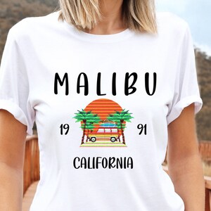 Malibu California T-Shirt: Soft Cotton Unisex Tee