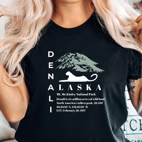 Alaska Denali National Park Shirt, Camping Vacation Adventure Lovers Gift, Unisex Cotton Loose Fit