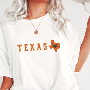 Chemise Texas, T-shirt carte Comfort Colors® Texas Oatmeal State Love, cadeau étudiant Chemises assorties pour la fête des pères du Texas