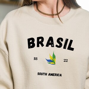 Brazil Sweatshirt, Brazilian Flag Sweater, South America Sweatshirt, EST 1822 Sweat, Travel Crewneck, Aesthetic Boho Pullover