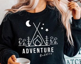 Traveler Adventure Sweatshirt Happy Camper Outdoorsy Crewneck Adventure Group Camping Life Sweatshirts