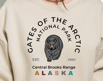 Gates of The Arctic National Park Sweatshirt, Cute Bear Pullover