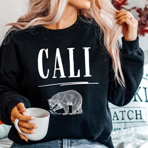 Cali Bear Sweatshirt: California Crewneck, Unisex Cotton Pullover