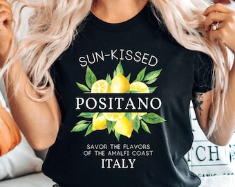 Lemon Positano T-Shirt: Amalfi Coast Italy Cotton Tee