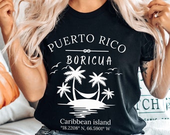 Puerto Rico Shirt Latina T-Shirt Caribbean Travel Shirt Latino Boricua Tee Puerto Ricon Tote Bag Gifts